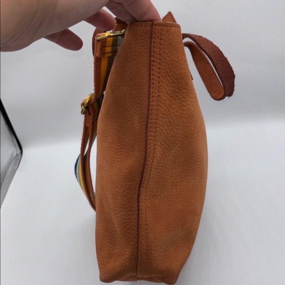 Madewell Orange Tote with Multicolor Strap